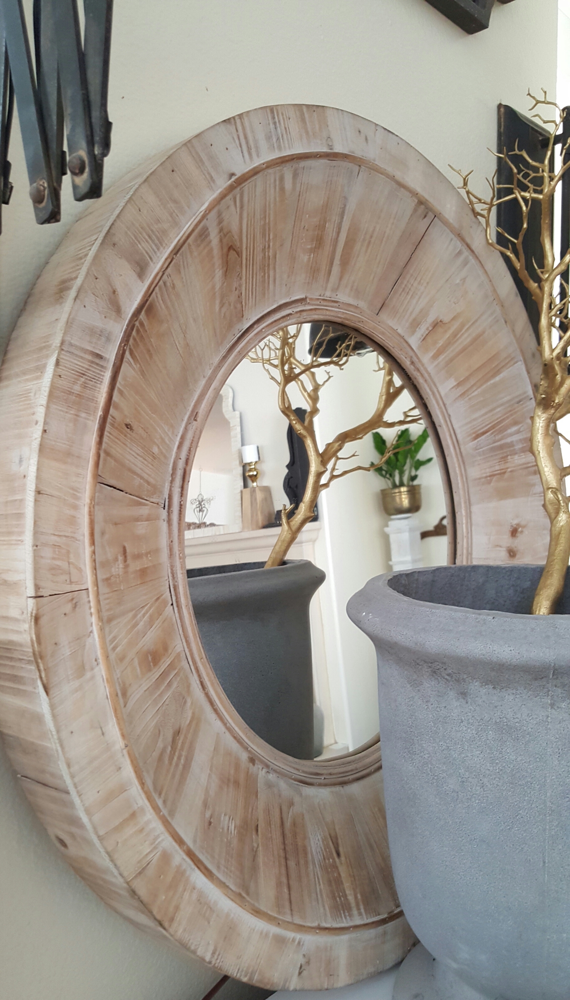 wood round mirror homegoods target concrete urn